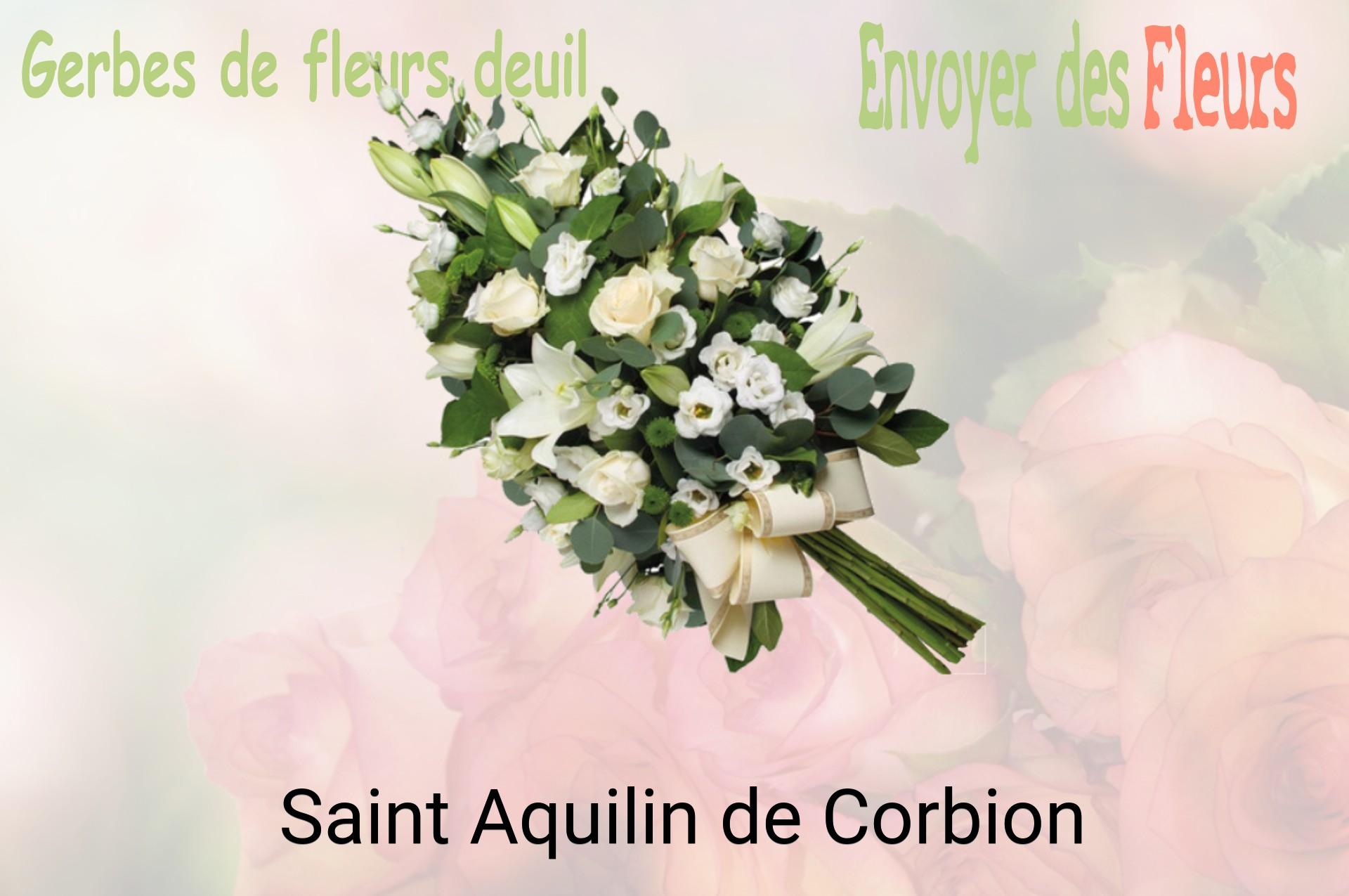 Gerbe de fleurs de deuil livrée à Saint-Aquilin-de-Corbion